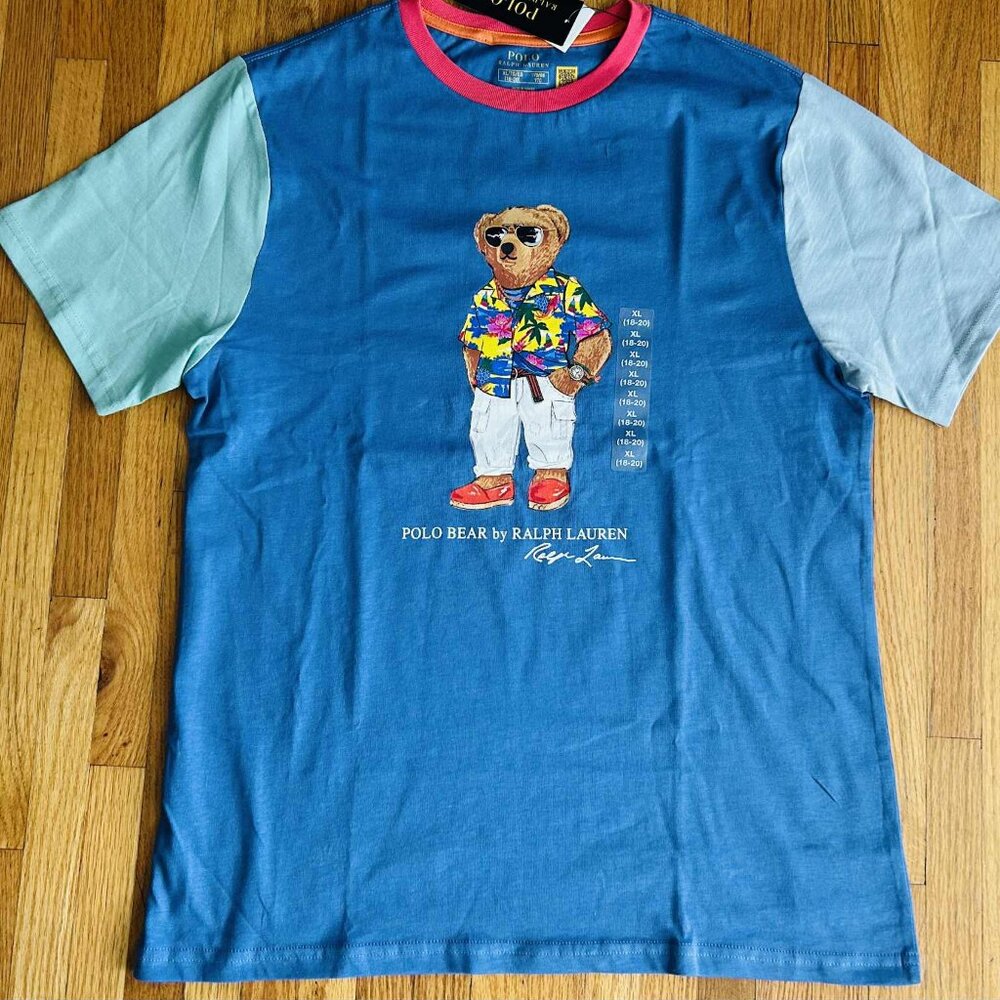 Ralph Lauren ( Polo ) Blue multi color boys T shirt sz